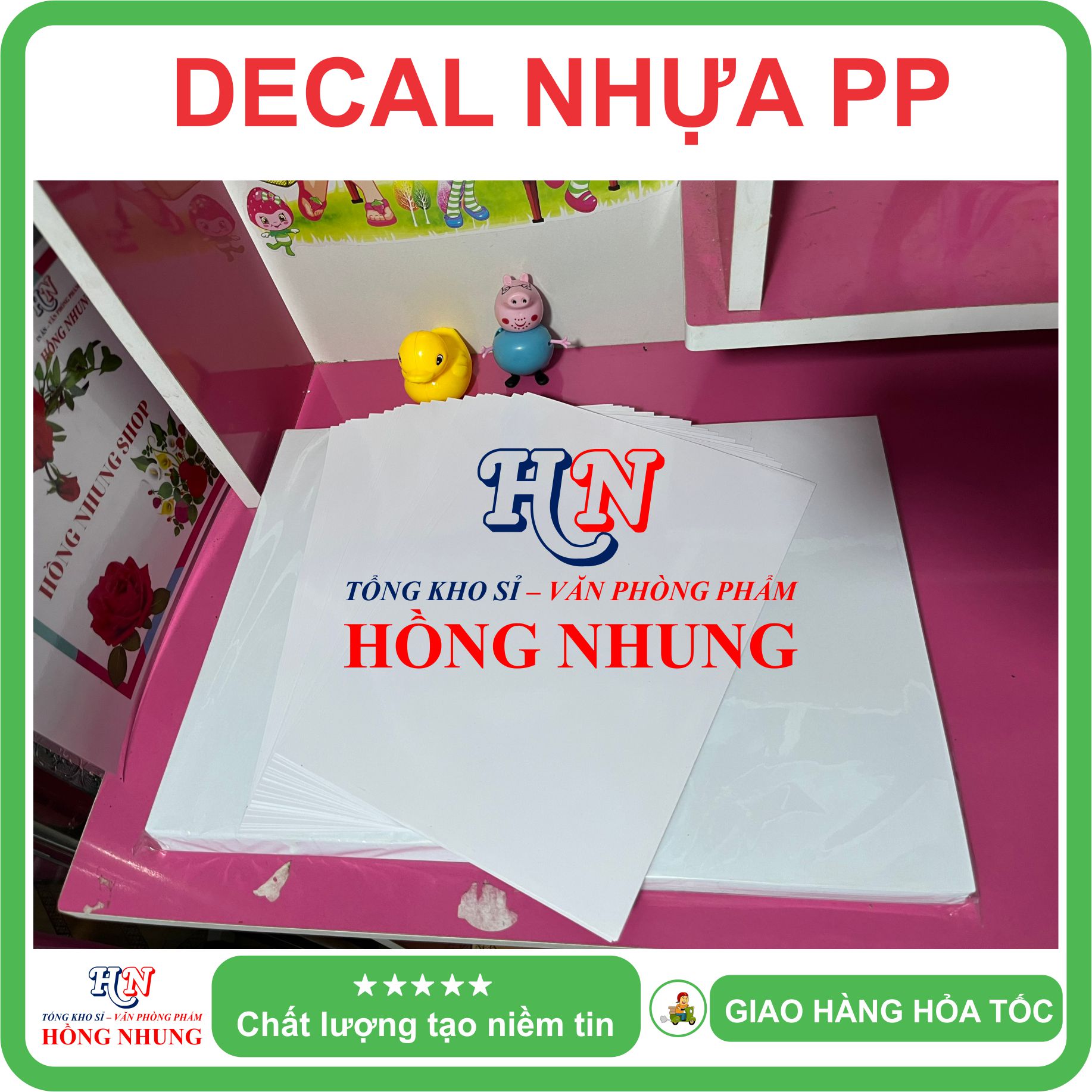 [In Laser] Xấp 50 Tờ Decal nhựa PP chịu nhiệt A4 - Giúp Bạn In Tem Nhãn, Ghi Chú, Hay Bìa Nhãn Bưu Phẩm