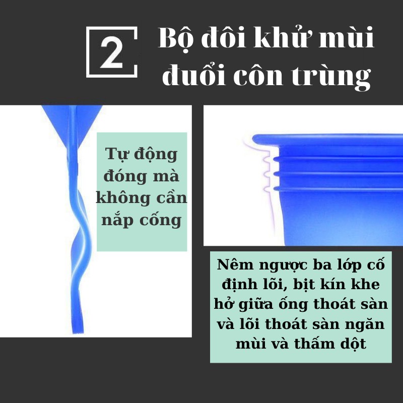 Combo 3 Bịt Nắp Cống Silicon - Ngăn Mùi Thoát Sàn, Ngăn Trào Ngược Nhà Tắm, Côn Trùng Xâm Nhập - HÀNG LOẠI 1