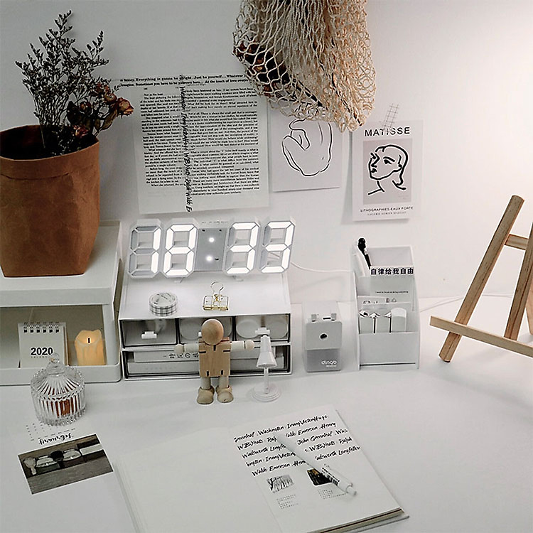 Đồng Hồ Điện Tử LED 3D Để Bàn, Treo Tường Cao Cấp - Báo Thức &amp; Đo Nhiệt Độ