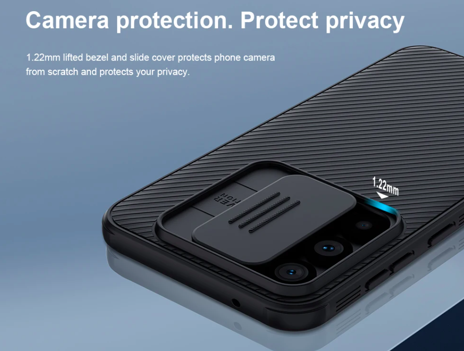 Ốp lưng cho Samsung Galaxy S23 FE bảo vệ camera chống sốc hiệu Nillkin Camshield chống sốc cực tốt, chất liệu cao cấp, có khung & nắp đậy bảo vệ Camera - hàng chính hãng