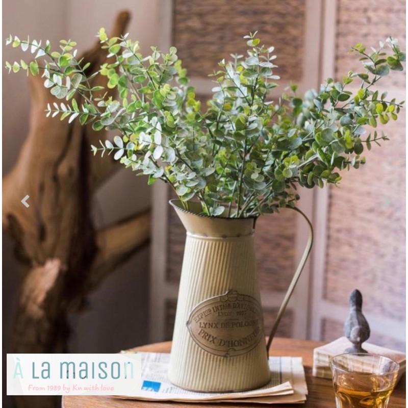 Cành lá khuynh diệp nhân tạo cao cấp 68cm nhiều nhánh lá, lá giả lá decor trang trí sang trọng