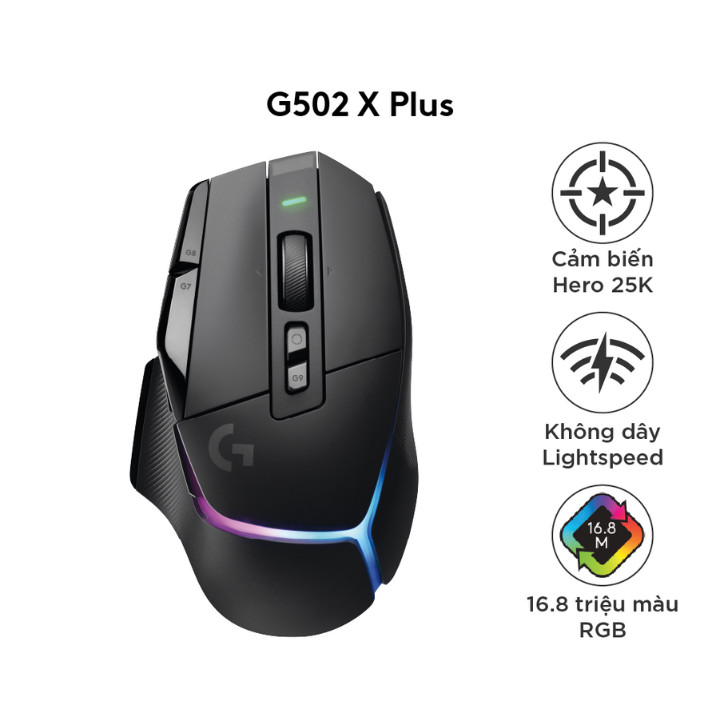 Chuột game không dây Logitech G502 X PLUS LIGHTSPEED - Hàng Chính Hãng