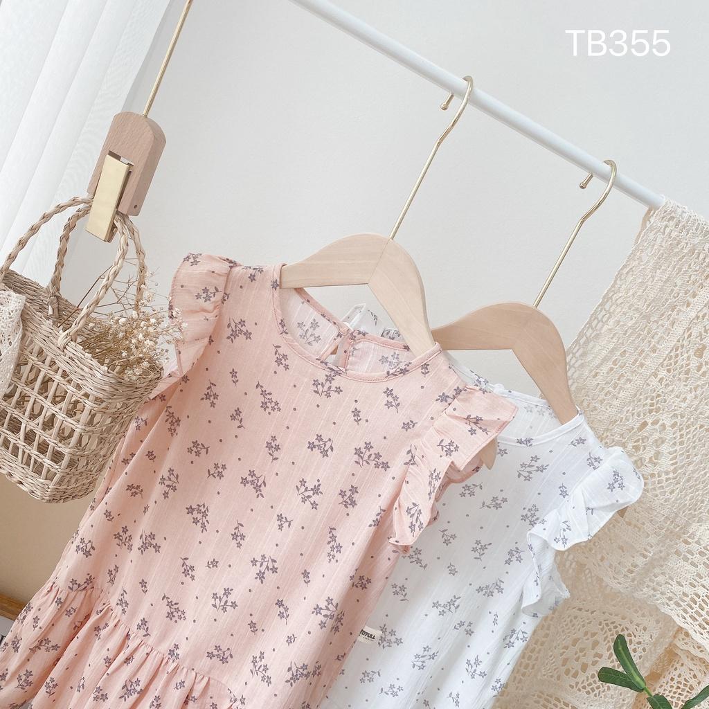Váy đuôi cá hoa nhí, váy cánh tiên cho bé gái chất đũi thô mềm mát size 80 - 130