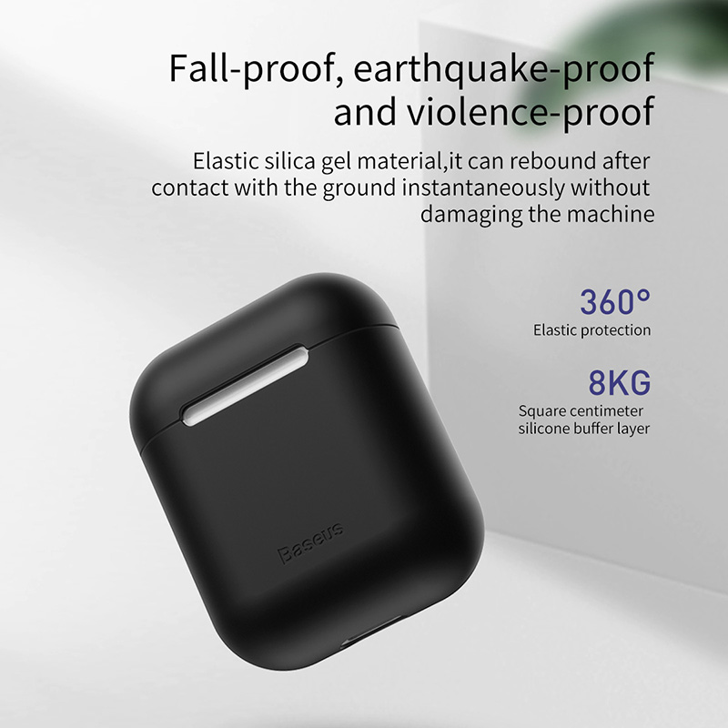 Bao case silicon siêu mỏng cho tai nghe Apple Airpods 1 / 2 hiệu Baseus Ultra thin mỏng 0.88mm, chống vân tay, chống bám bẩn, vật liệu cao cấp - Hàng chính hãng
