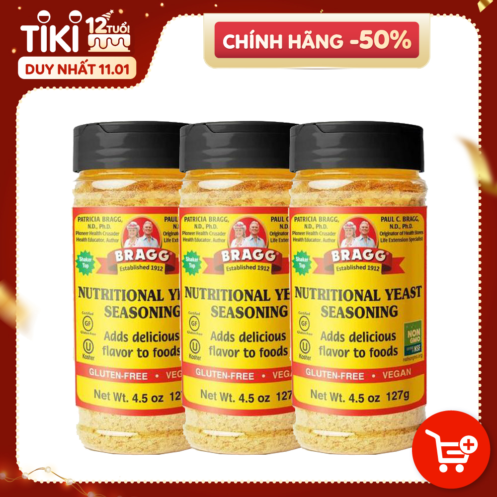 Men Dinh Dưỡng  Nutritional Yeast  Bragg 127g (combo 3 hộp)