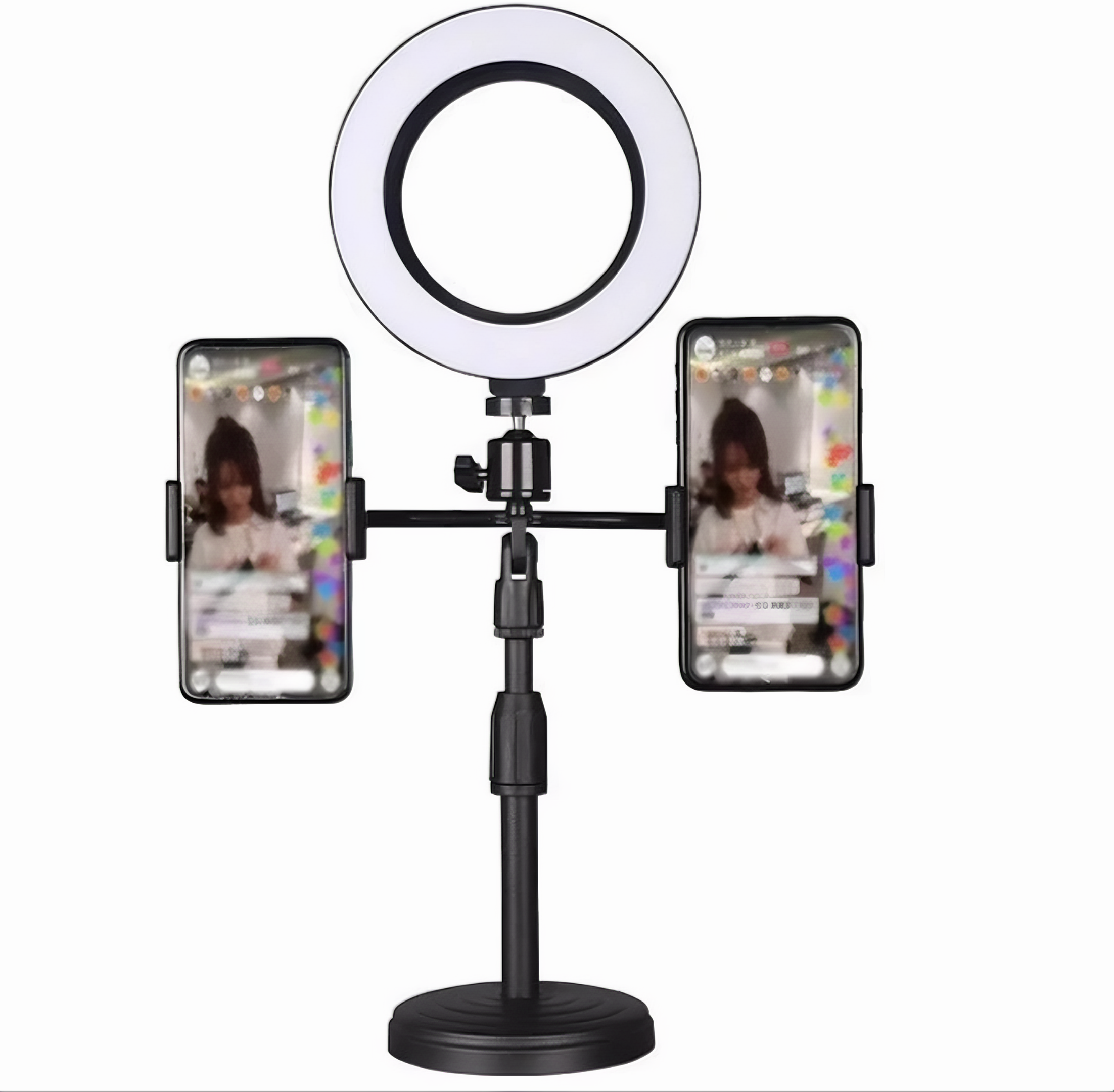 Giá đở đèn livestream, đèn tiktok KG96, đèn led trợ sáng để bàn 2 kẹp điện thoại 16cm - Hàng chính hãng