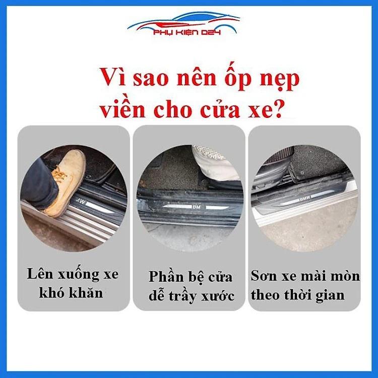 Nẹp bước chân, Ốp bậc cửa trong + ngoài INOX/Titan HONDA CITY đời 2019-2023, Hàng Cao Cấp