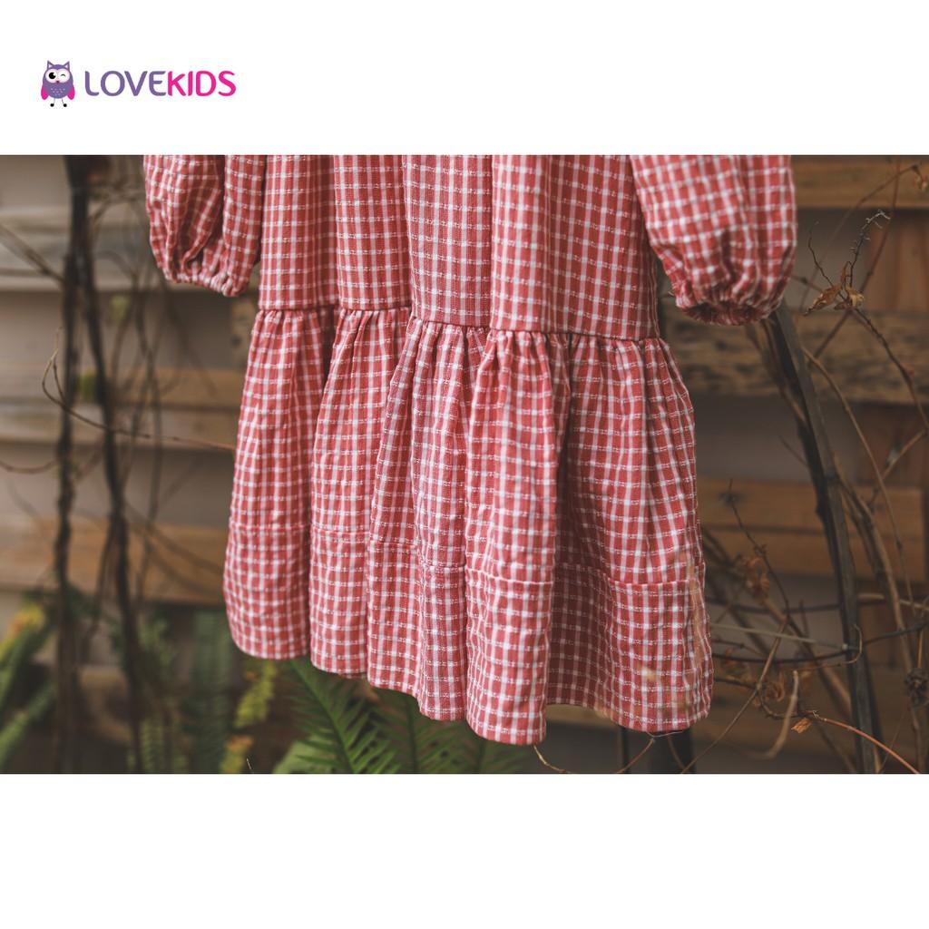 Váy babydoll đuôi cá hoạ tiết caro - Lovekids