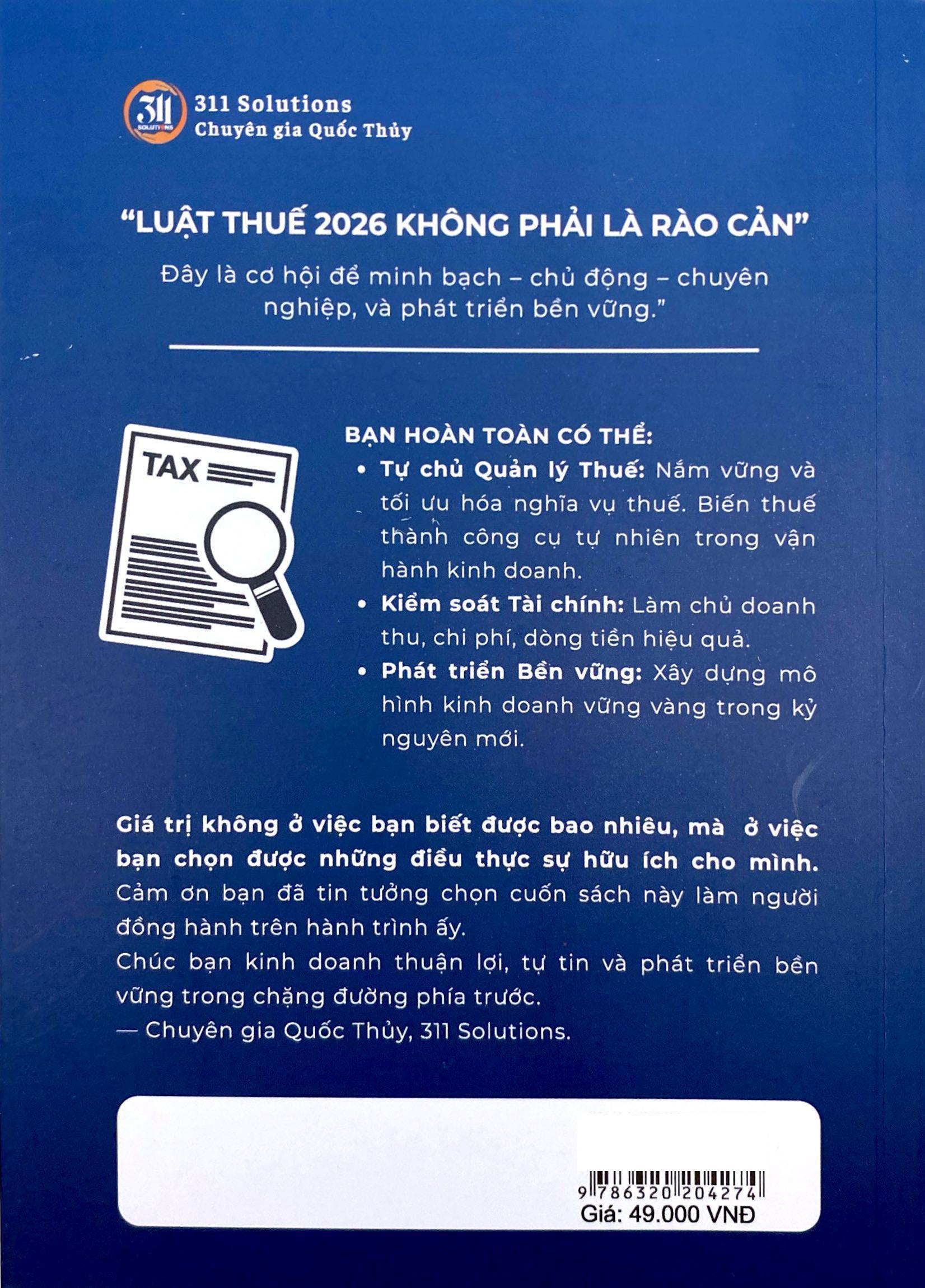 Sách - Hướng Dẫn Thuế Hộ Kinh Doanh 2026 - Từ A - Z Theo Mô Hình Thuế Mới