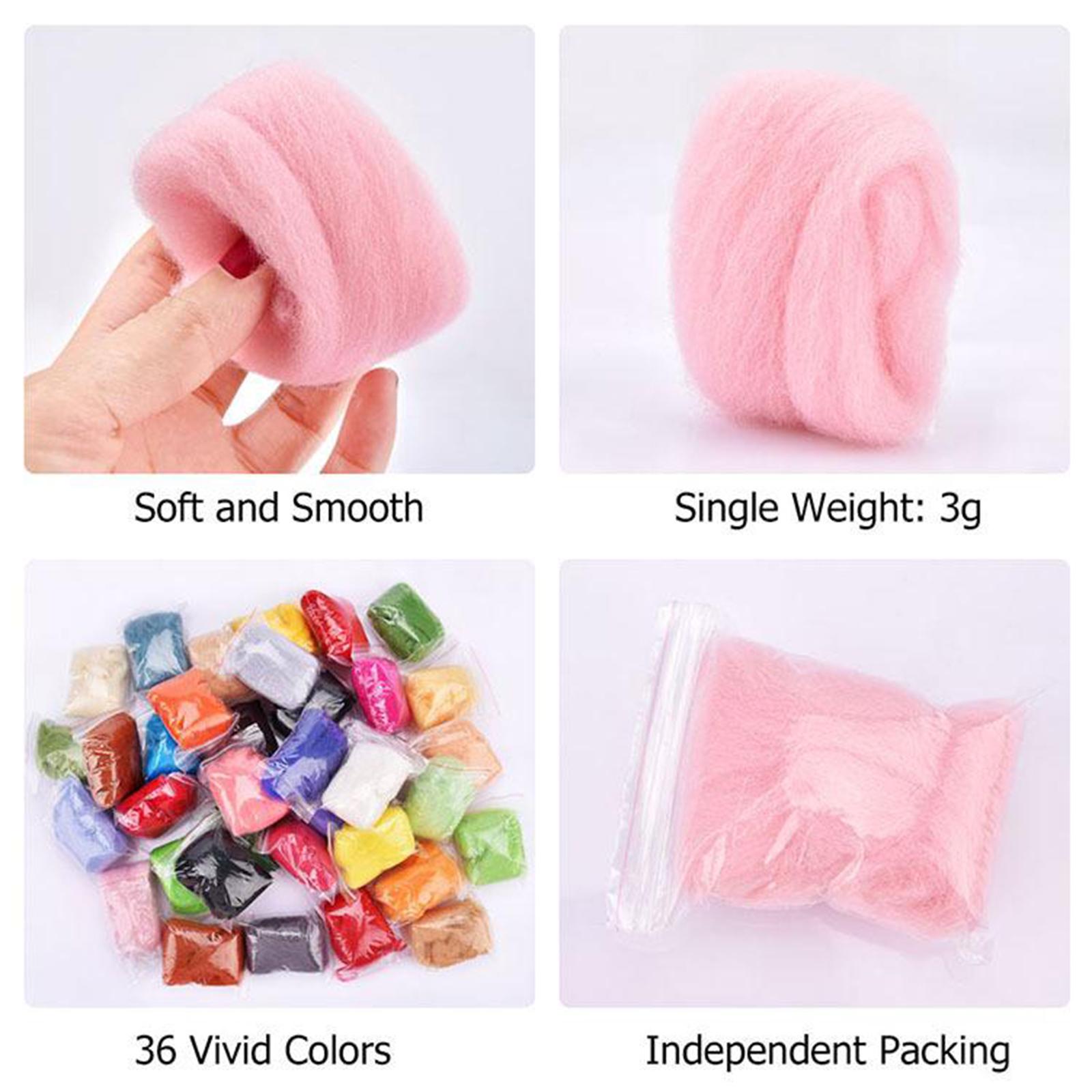 Needle Felting Kit, Wool Roving 36/50 Colors Set, Needle Felting Supplies for Starter, Wool Felt Tools Storage Box,Handwork, Crafts Making Kits