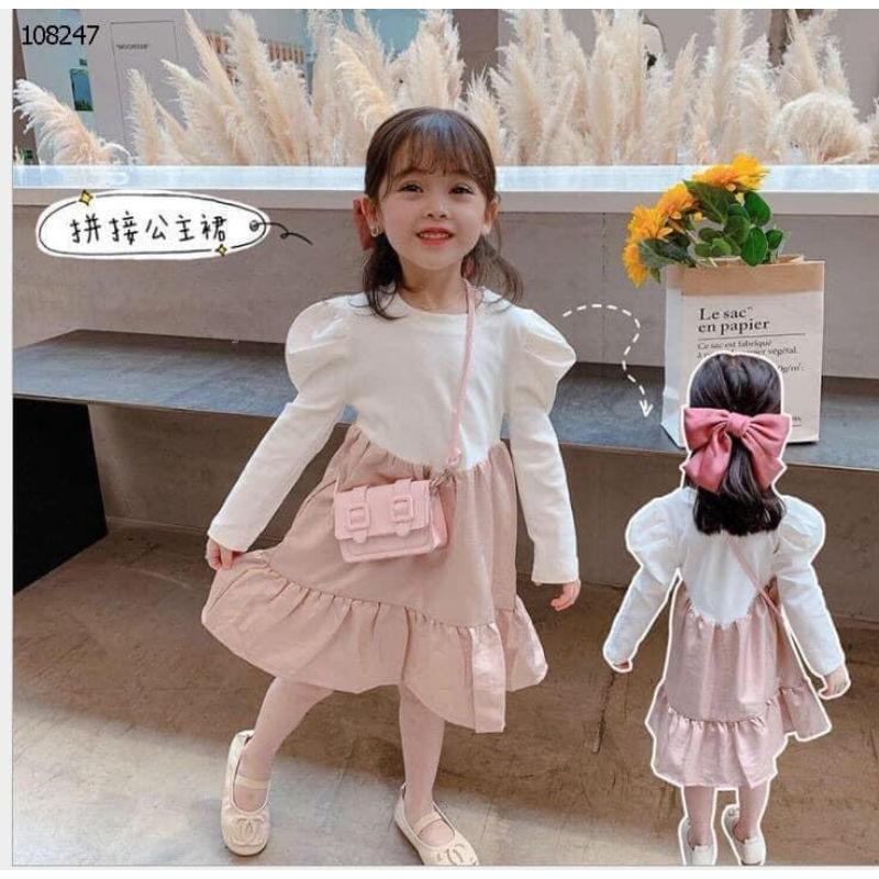 Váy thu tay bồng bé gái mẫu mới