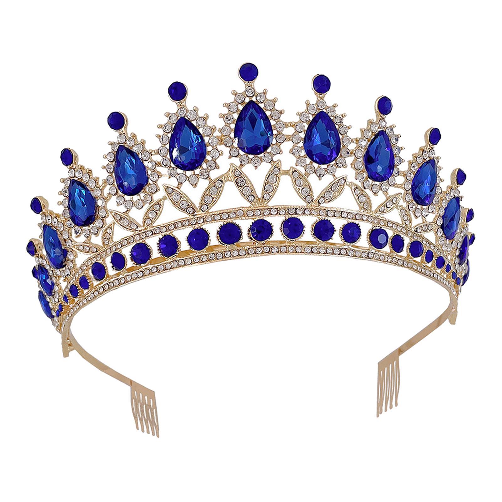 Tiara Crown with Comb Baroque Gifts Gorgeous Tiara Crown for Party Birthday