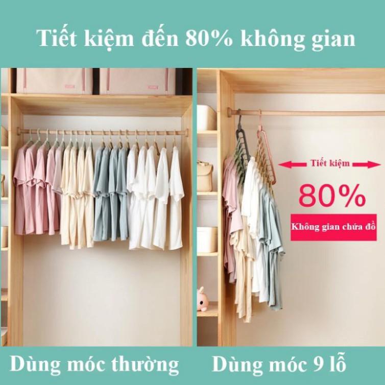 Móc treo quần áo 9 lỗ đa năng thông minh , thanh treo đồ 9 lỗ tiết kiệm diện tích , đồ gia dụng tiện ích