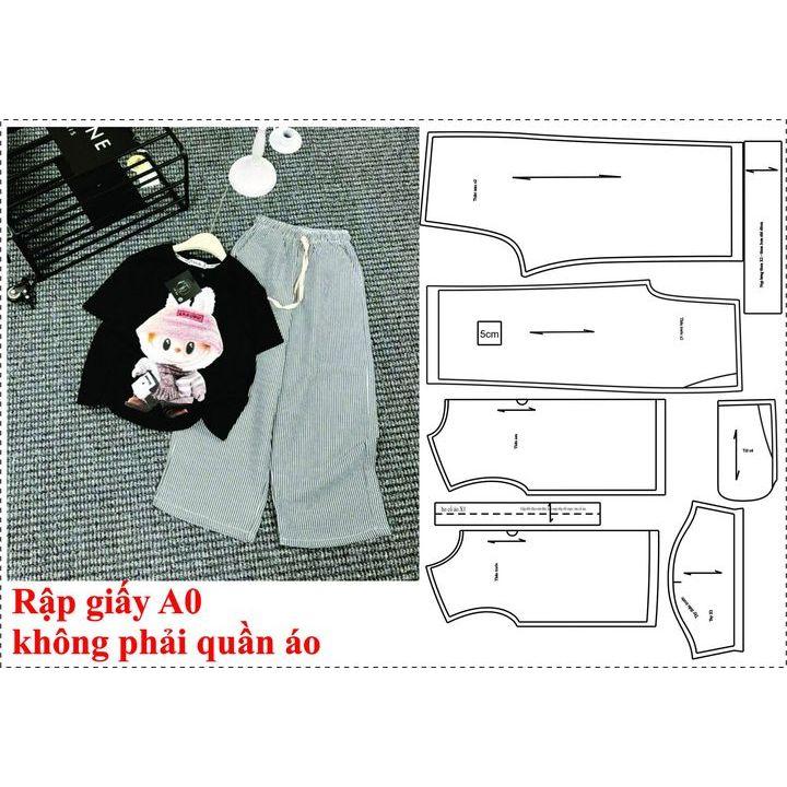 Rập giấy A0 bộ áo thun quần suông mã R43 cho bé