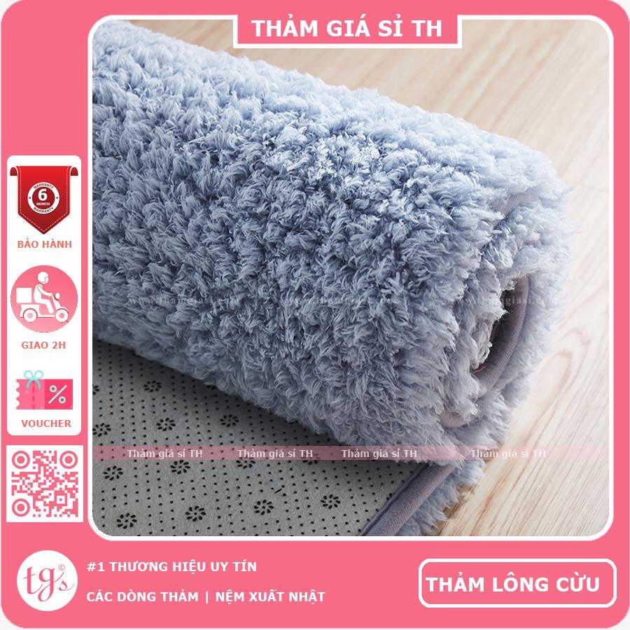 Thảm Lông Cừu Màu Xanh Xám | Thảm Trang Trí Phòng Khách - Phòng Ngủ - Thảm Trải Sofa - Thảm Dành Cho Bé