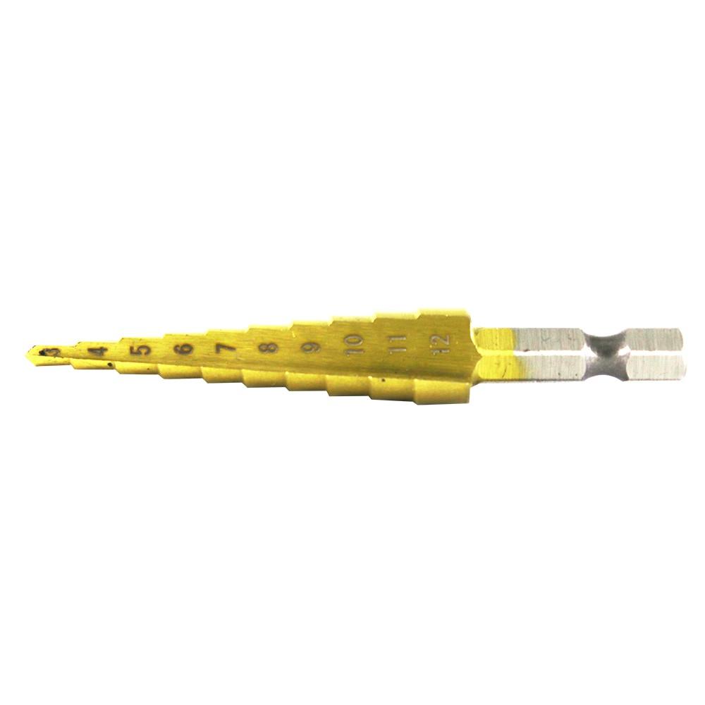 3pcs 3-12mm 4-12mm 4-20mm HSS Straight Groove Step Drill Bit Set Titanium Coated Wood Metal Hole Cutter Core Drill Bit Set