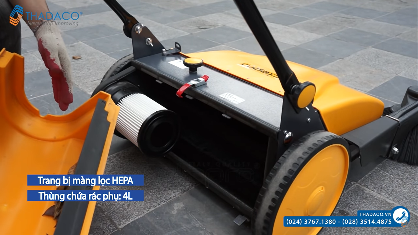 Xe Quét Rác Đẩy Tay Clepro CW-760/1, Thùng chứa rác: 25L + 4L - Hàng chính hãng