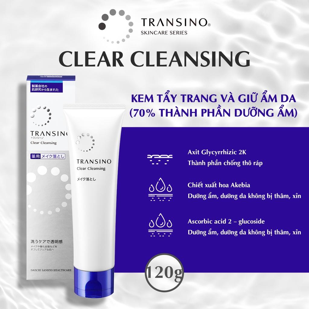 Bộ 3 Sản Phẩm Dưỡng Trắng Da TRANSINO Clear Cleaning - Clear Lotion - Essence EX II