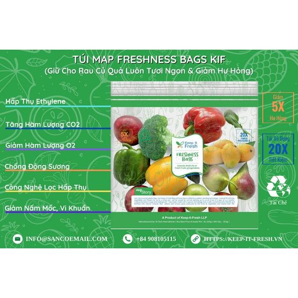 SET 20 Cái Bao Bảo Quản ZIP FRESHNESS BAGS KIF Cho Trái Cây Rau Củ Tươi Lâu