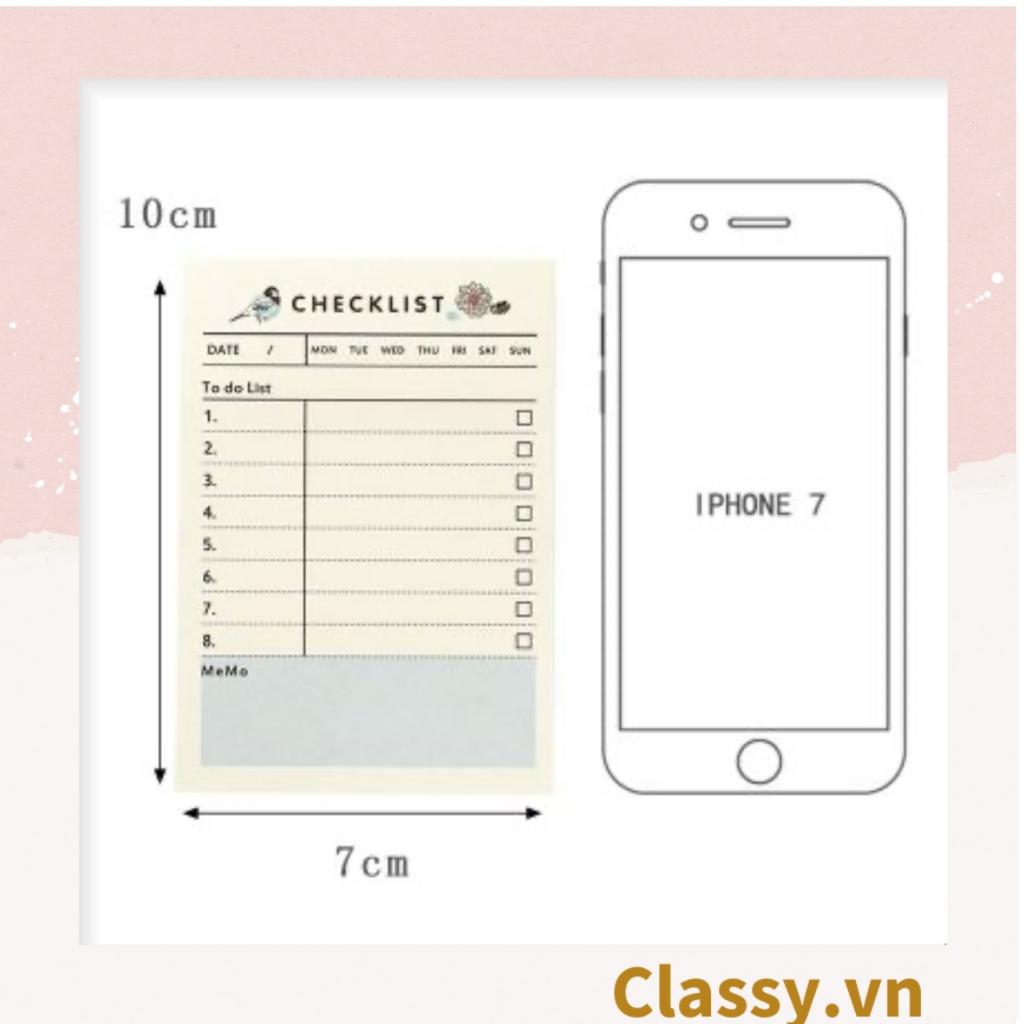 60 miếng Classy Planner và Checklist phiên bản layout tuần, tháng chia khung cho học sinh, nhân viên văn phòng PK1723