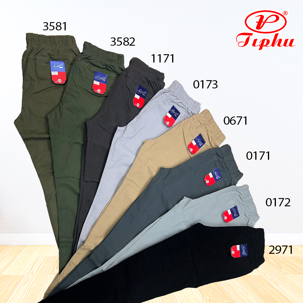 Amazing, quần dài lưng chun Baggy, vải kaki co giãn, phong cách Unisex, thể thao năng động, thời trang trẻ trung