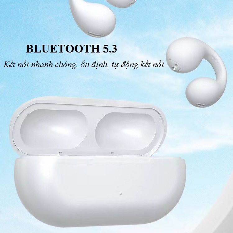 Tai nghe bluetooth kẹp vành tai kiểu dáng thể thao b62 (Dung lượng pin tai nghe 35mAh cho 1 bên tai thời gian nghe 3 giờ)