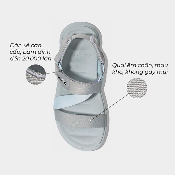 Sandal Shondo F6 sport đế xám phối quai xanh da trời F6S2030