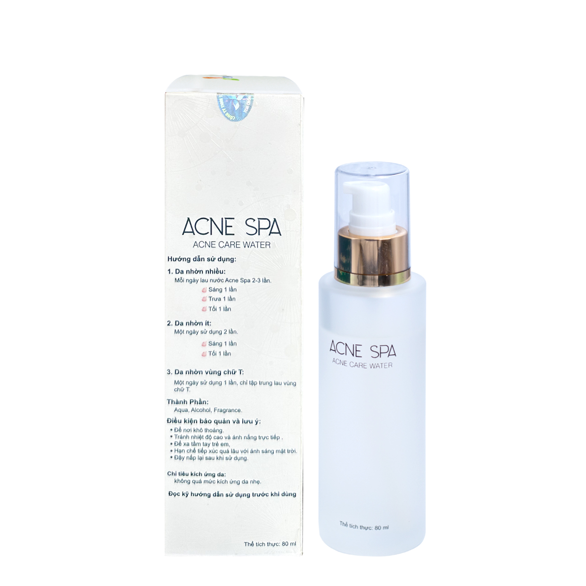 Nước hoa hồng làm sạch nhờn Acne Spa Acne Care Water - 80ml - Làm sáng da và cân bằng độ nhờn trên da