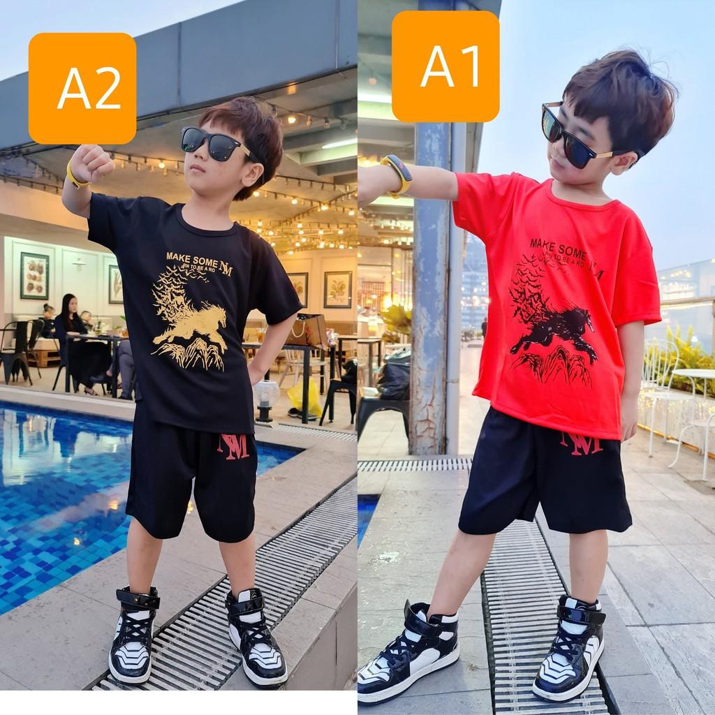 Set Bộ Quần Áo Trẻ Em Mùa Hè Cho Bé Trai NM Co Giãn 4 Chiều Thoáng Mát