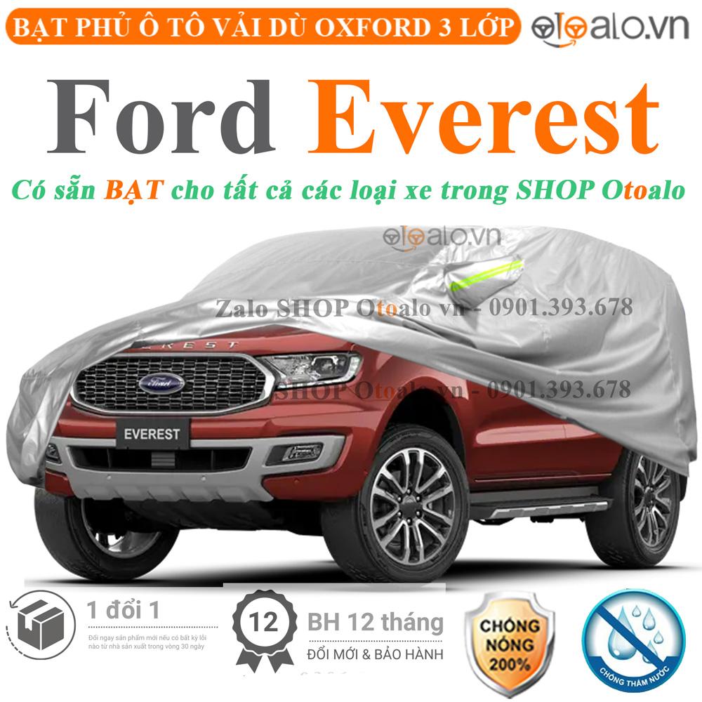 Bạt che phủ xe ô tô Ford Everest vải dù 3 lớp CAO CẤP BPXOT - OTOALO