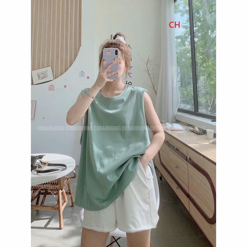 Sét áo tanktop và quần sooc dáng thụng thoải mái