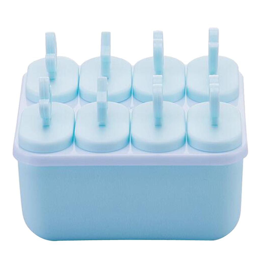 Ice Pop Maker Mold Popsicle Ice Cream Mould Frozen 6/8 Cells Square Blue