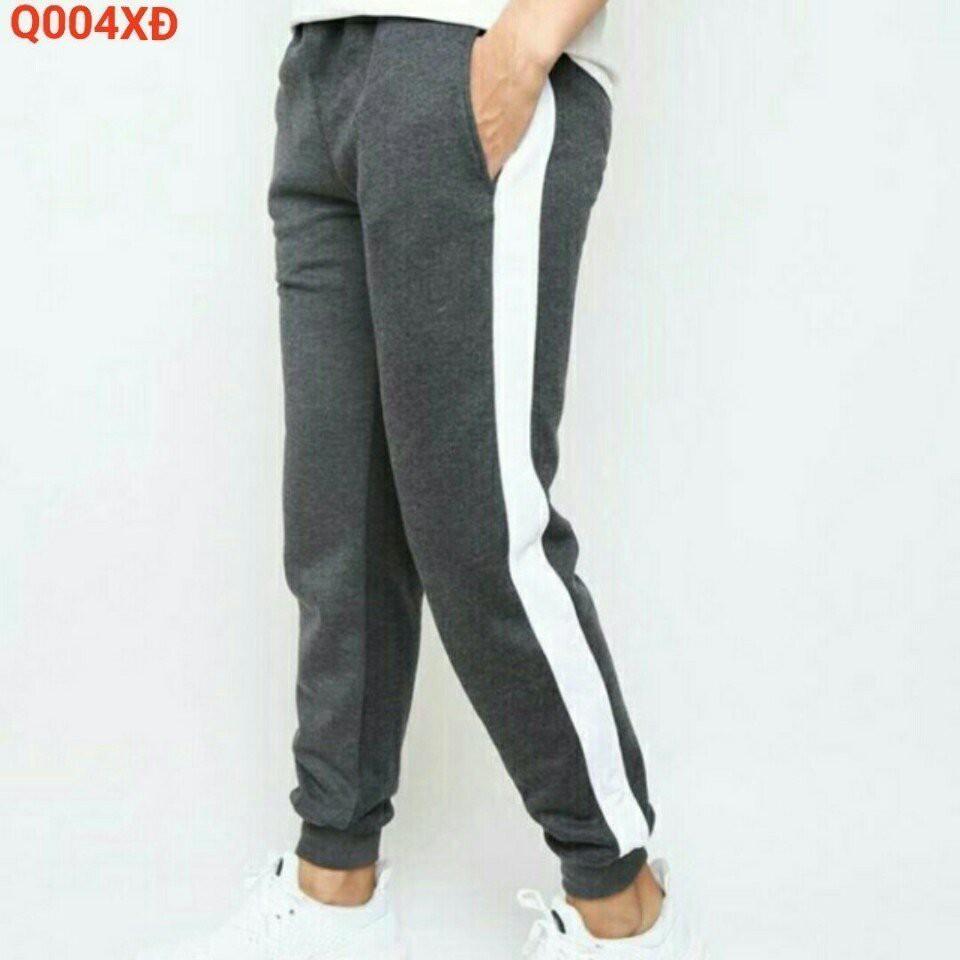 Quần JOGGER Dài Nam Nữ Unisex Chất Vải Nỉ Poly 2 Sọc CÓ KHOÁ Túi, Quần thể thao nam nữ jogger CÓ KHOÁC túi PHỐI 1 SỌC Cao Cấp kiểu bó ống Hàn Quốc chất vải đẹp BO LAI DẸP - JINS STORE