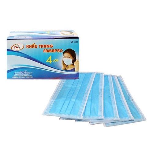 Hộp 50 Cái Khẩu Trang Y Tế 4 Lớp Nam Anh (Xanh)