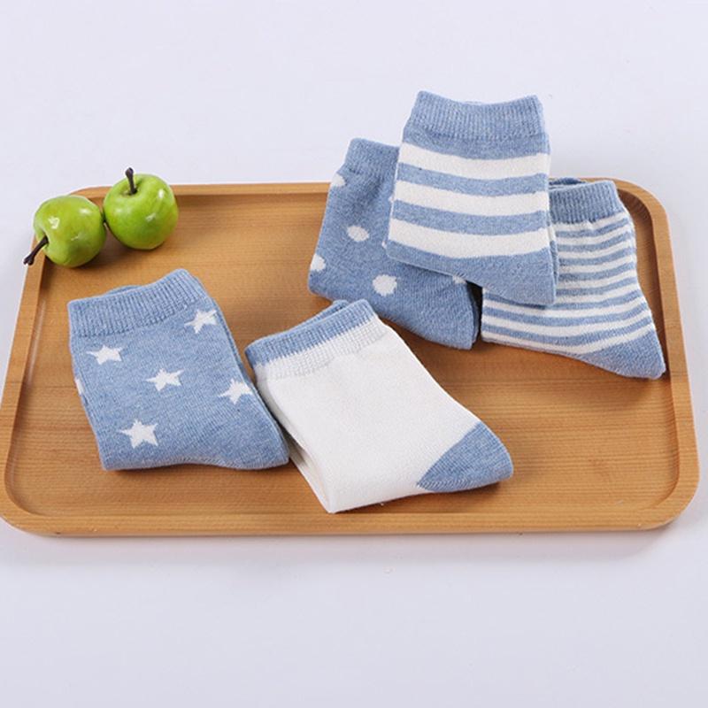 Set 5 đôi tất cotton mềm mại dài từ 0-1-3-6 tuổi 7-16cm