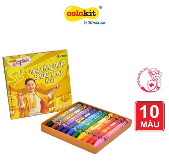 Sáp màu cho bé 10 màu Colokit CR-C015