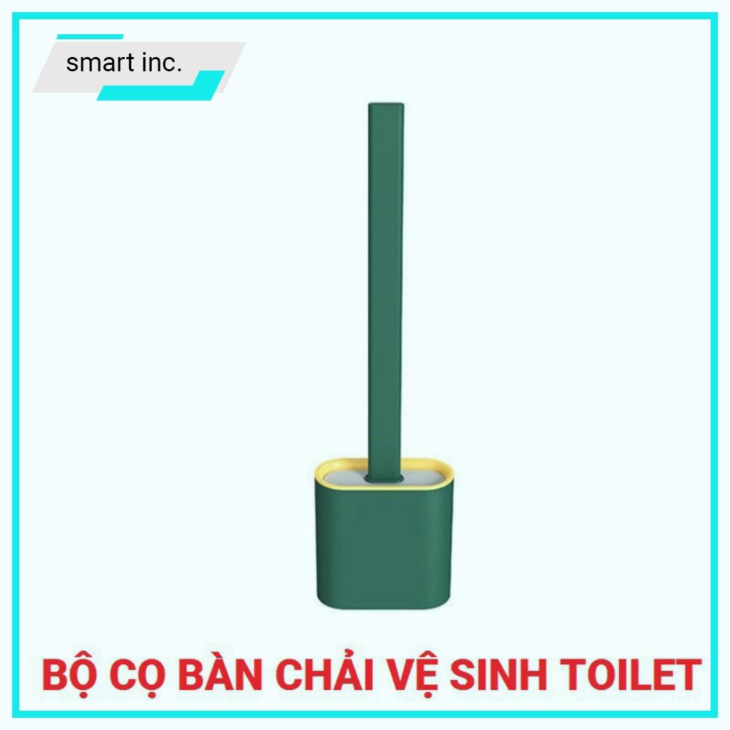 Chổi Cọ Chà Rửa Toilet Bàn Chải Tẩy Rửa Bồn Cầu Silicon Nhà Vệ Sinh Kèm Hộp Đựng Dán Tường