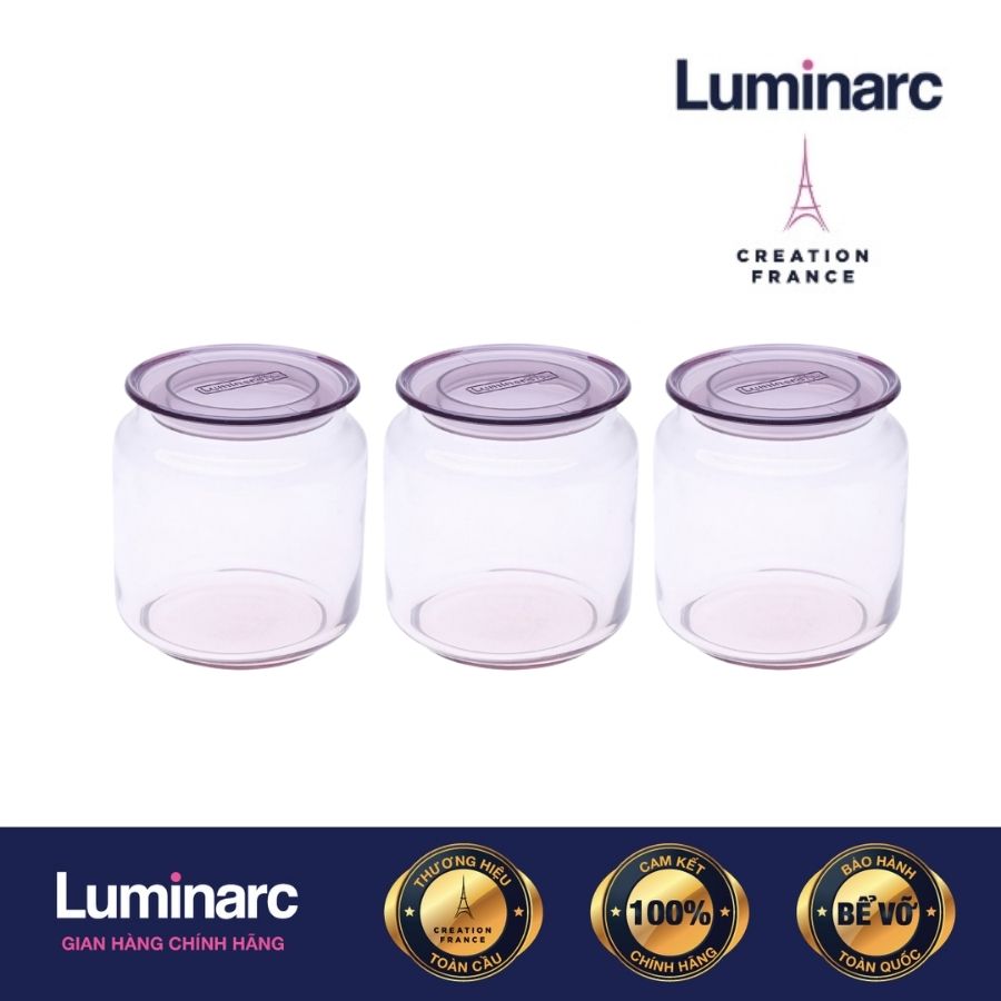 Bộ 3 Hủ Thuỷ Tinh Luminarc Rondo Pink 500ml - LUHUJ5875