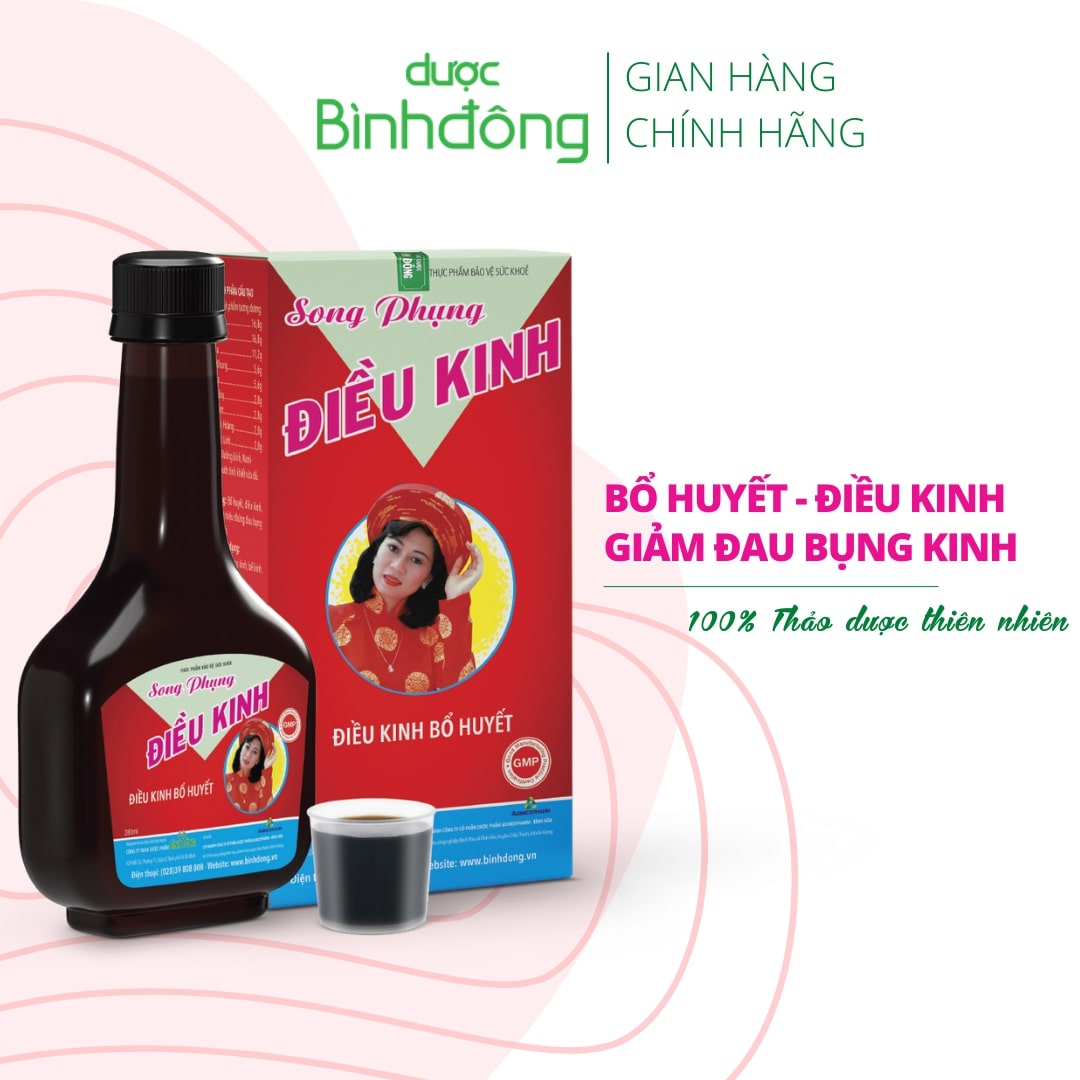 Song Phụng Điều Kinh Dược Bình Đông - Giúp bổ huyết, Điều hòa kinh nguyệt, Giảm đau bụng kinh - chai 280ml