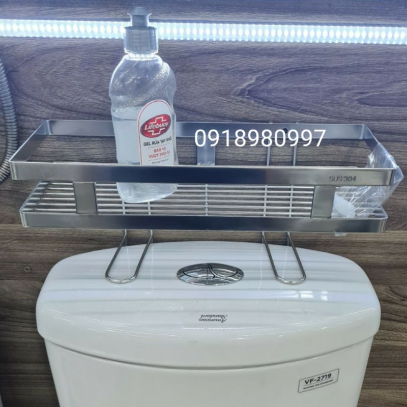 Combo 2 cái kệ nhà tắm để trên bồn cầu inox 304 - Kệ để đồ trên bồn cầu nhà tắm cao cấp không khoang tường