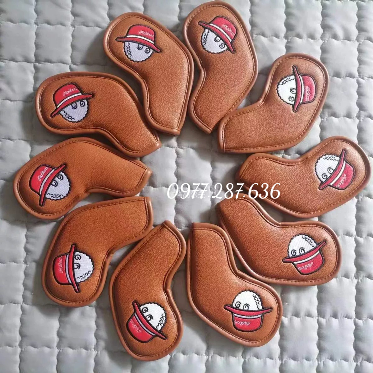 Malbon golf Set cover gậy golf Malbon bọc đầu gậy sắt da PU chống trầy xước bụi bẩn ( 10 chiếc ) BD033