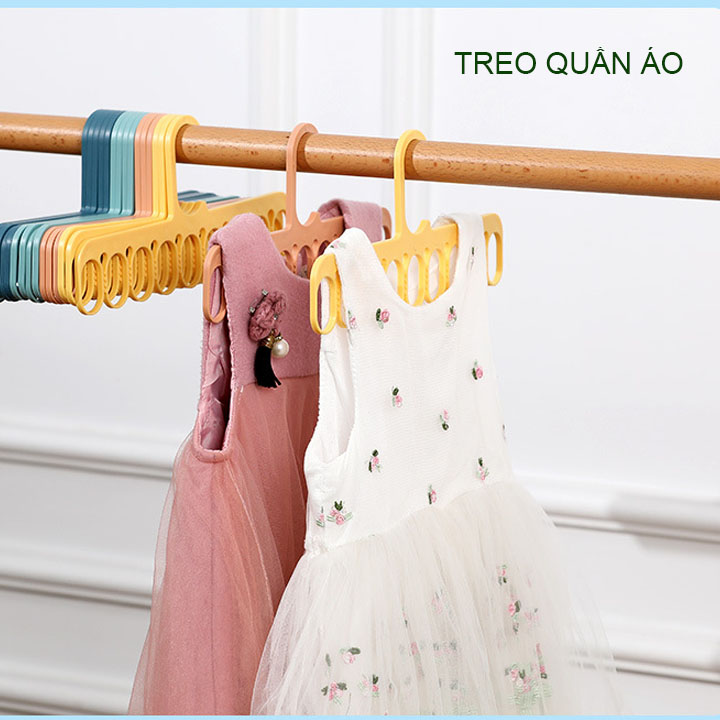 Bộ combo 5 móc treo quần áo, vớ tất, đồ lót đa năng thông minh, bằng nhựa PP (màu ngẫu nhiên)