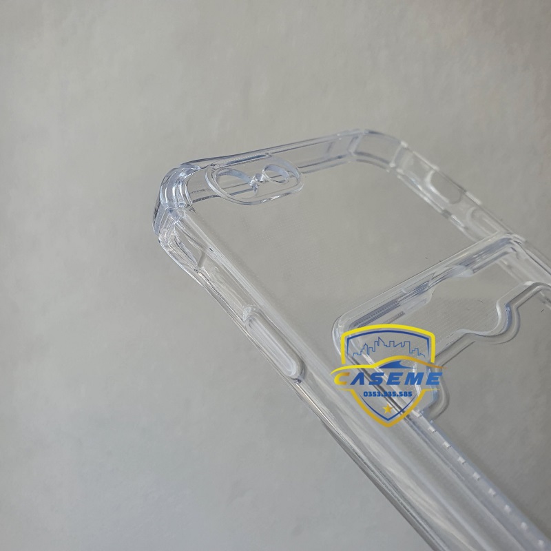 Ốp chống sốc kèm ngăn ví đựng thẻ dành cho iPhone 6, 6s silicon trong suốt cao cấp