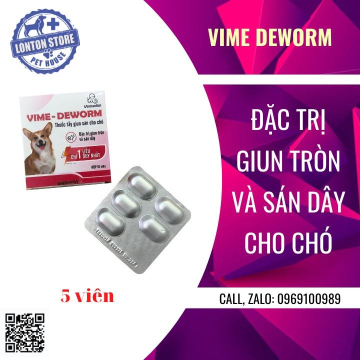 Vime Deworm - Viên diệt và phòng giun sán cho chó, 10 viên/Hộp