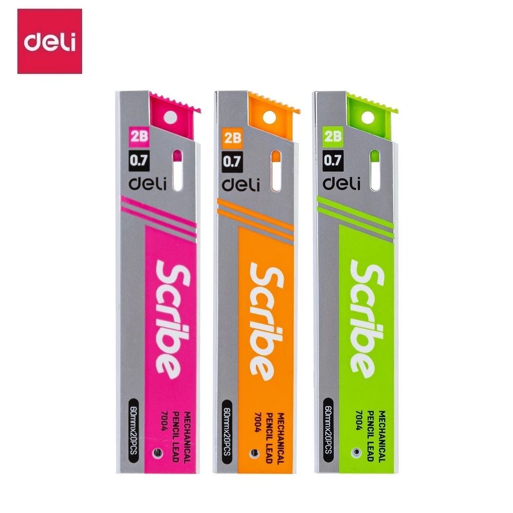 Set 3 bút chì kim có tẩy Deli U998 ngòi chì 0.7mm / Chì kim bấm 998 ruột thay 7004