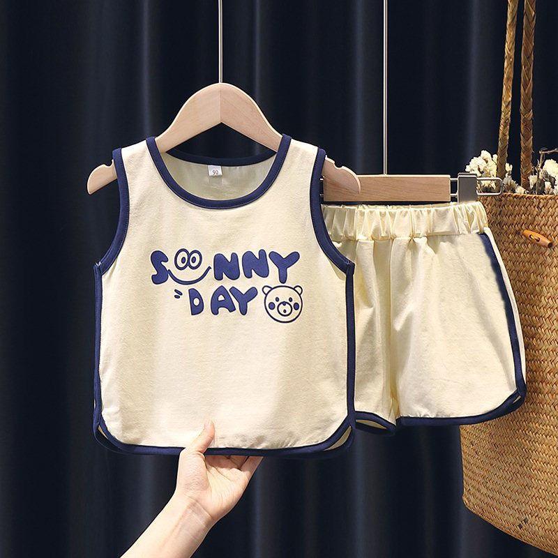 Đồ bộ cho bé trai bé gái SUNNY DAY chất cotton thấm hút mồ hôi phong cách thể thao năng động cho bé