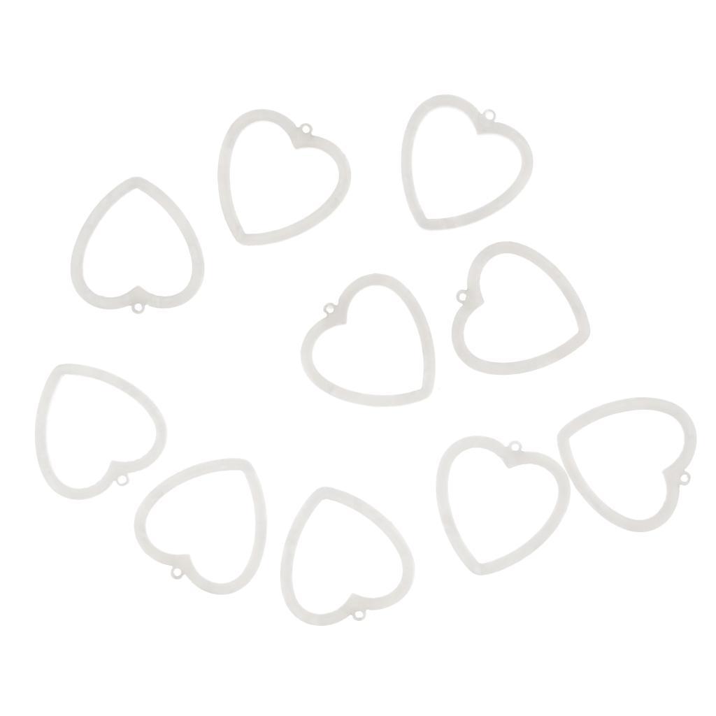 10pcs Acrylic Hollow Sweet Heart Charms Pendants For DIY Jewelry  Color #1