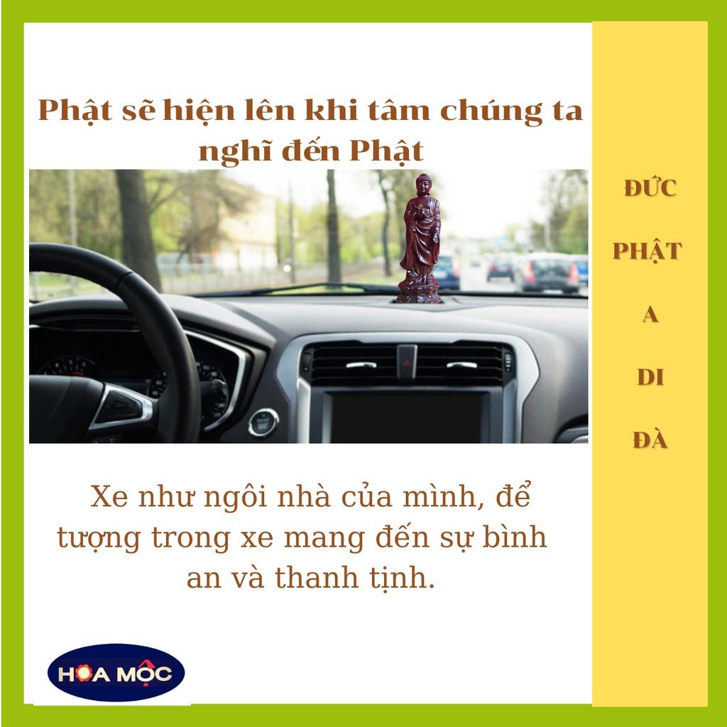 Tượng Phật A Di Đà Bằng gỗ Quý Trắc, Gõ, Mun, Cẫm, Hương. Cao 15cm. Tượng để xe ô tô, thờ phụng, trang trí