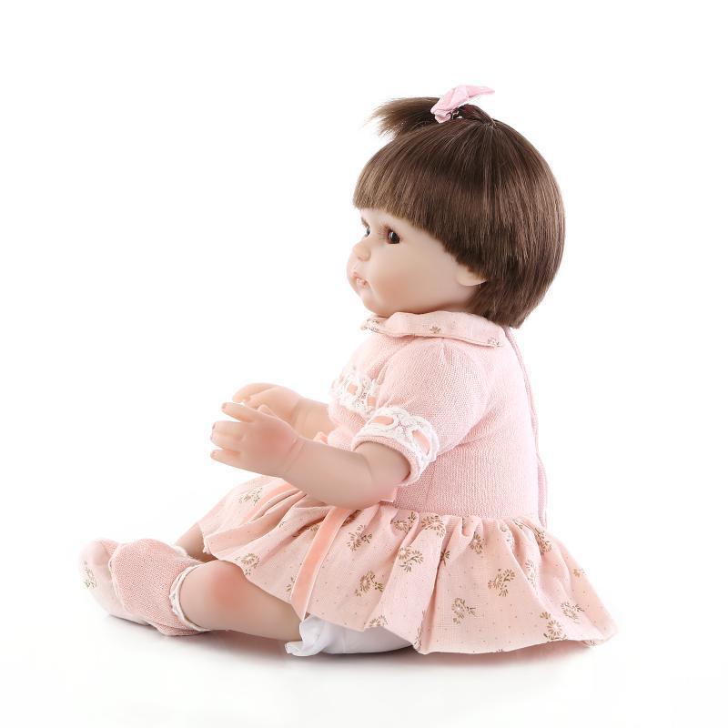 Búp Bê Tái Sinh Thân Gòn Mềm Mại Tóc Dài Môi Dầy 60 cm 204inch Reborn Vinyl Long Hair Doll