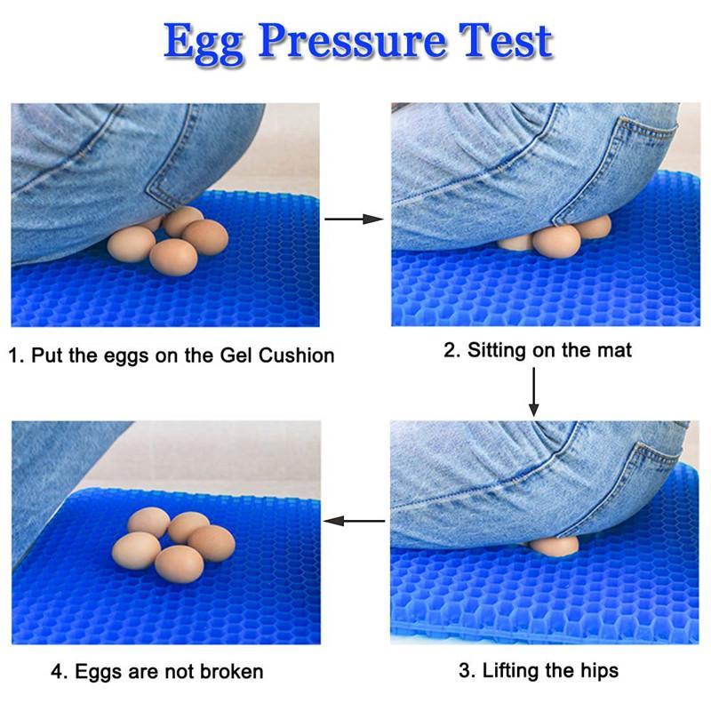 Đệm ngồi 3D thoáng khí 2 lớp gel tổ ong silicon cho người ngồi lâu lót mông chống mỏi